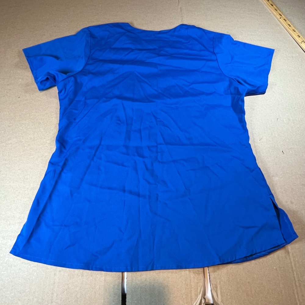 WonderWink Pro Royal Blue Scrub Top Womens Small Modern Fit 6419 V-Neck Pocket - Picture 7 of 9